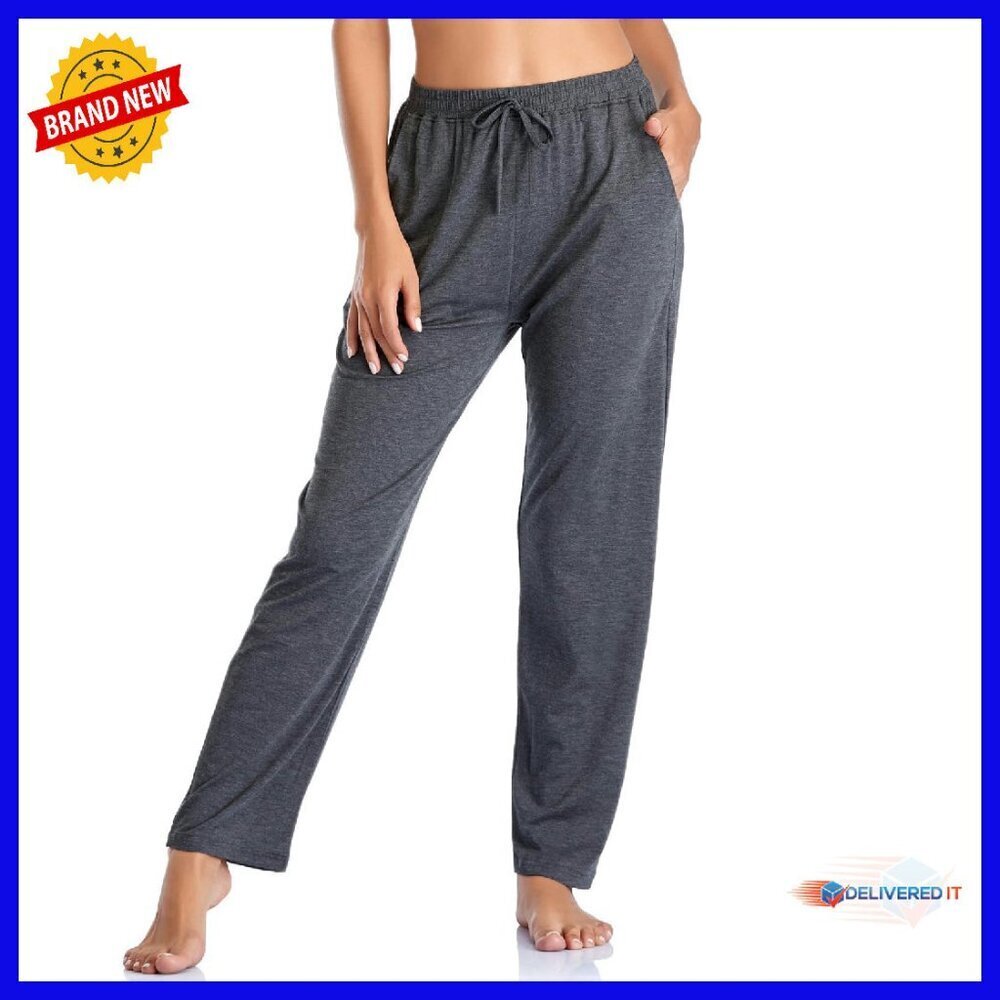 Wide Leg Yoga Pants with Pockets Stretch Loose Fit Workout Lounge